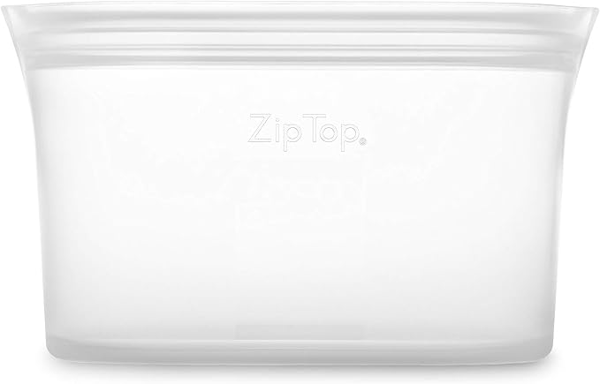 Zip Top Reusable Food Storage Bags | Small Dish [Frost] | Silicone Meal Prep Container | Microwave, Dishwasher and Freezer Safe | Made in the USA - Image 2