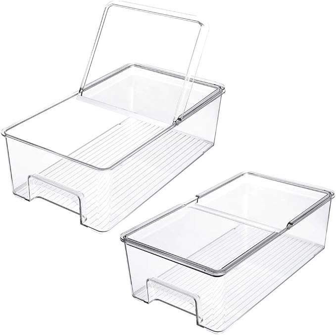 SANNO Fridge Produce Saver Stackable Refrigerator Organizer Vegetable Refrigerator Organizer Food Bins - Image 6