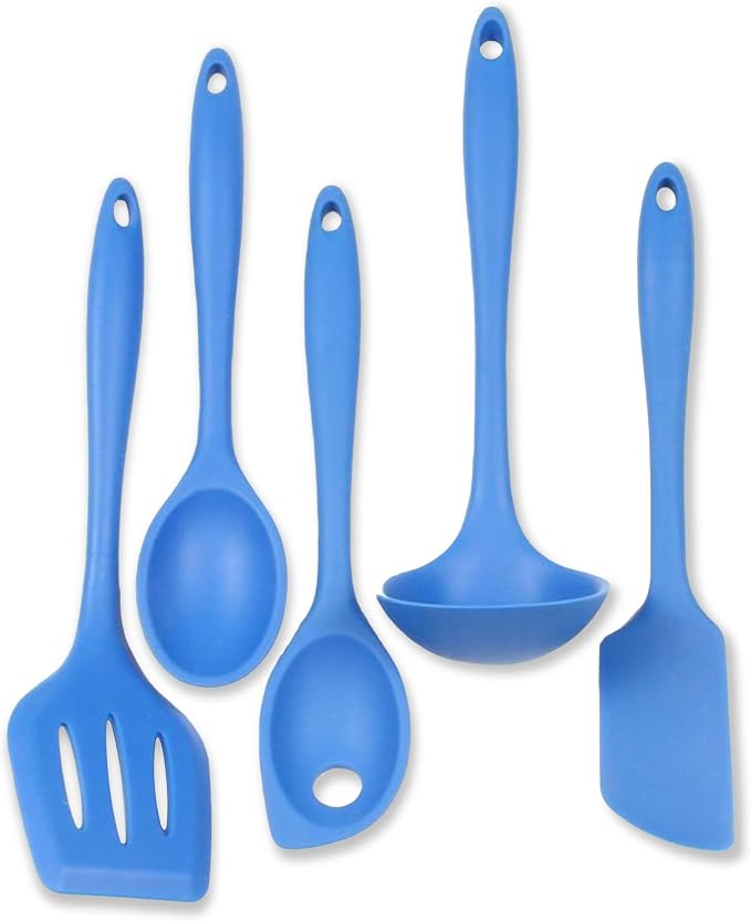 Chef Craft 42075 5 Piece Silicone Kitchen Tool and Utensil Set, Blue by ChefCraft