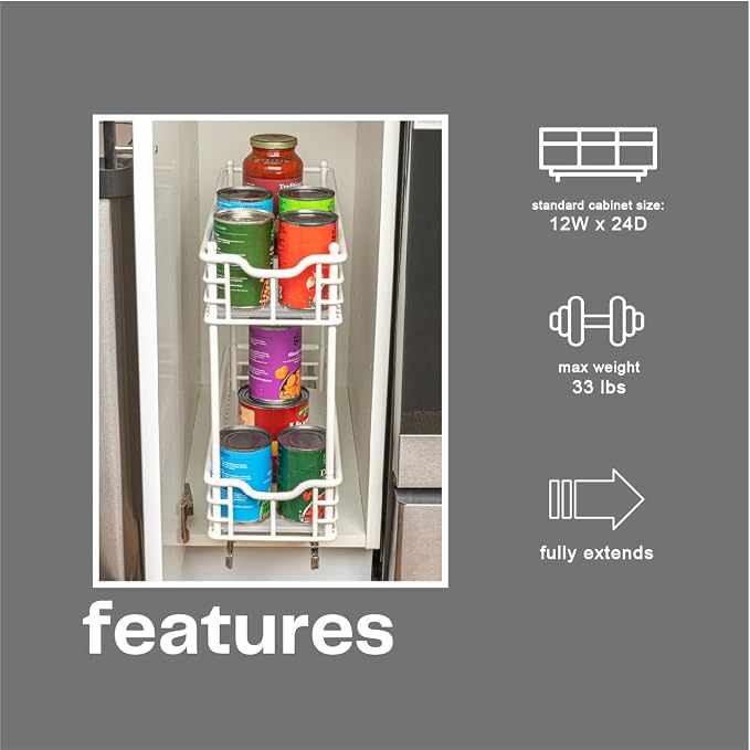 Household Essentials White Steel Two-Tier Slide-Out Organizer with Plastic Liners - Image 5