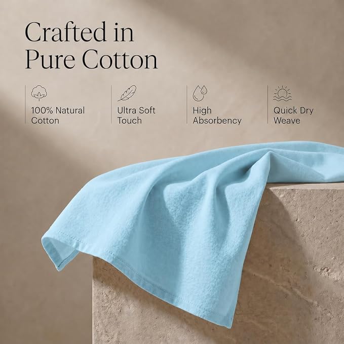 Urban Villa Kitchen Towels Cotton Dish Towels 20”x30” (Set of 6) Aqua - Image 4