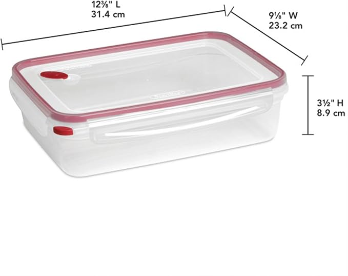 Sterilite Ultra-Seal 16 Cup Rectangle, Airtight Food Storage Container, Latching Lid, Microwave and Dishwasher Safe, Clear With Blue Gasket, 16-Pack - Image 2