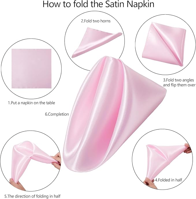 MDS® Pack of 200 Satin Napkins 12 x 12 Inch, Soft Silky Reusable Cloth Dinner Table Napkins for Wedding Décor, Reception, Birthday, Parties, Banquets, Catering, Restaurants & Hotel - Blush Pink - Image 3