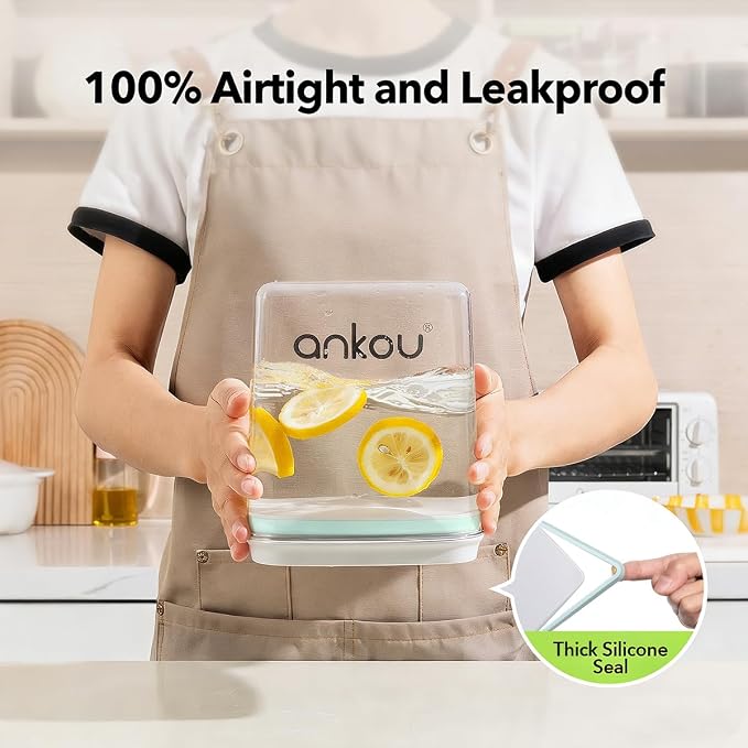 Food Storage Container with Lid, 2.8 Qt Airtight Pantry Canister, BPA-Free Plastic Flour Sugar Storage Container, One-Touch Press-to-Open Lid, Stackable Clear Jar for Rice, Cereal, Coffee, Brown Sugar - Image 3