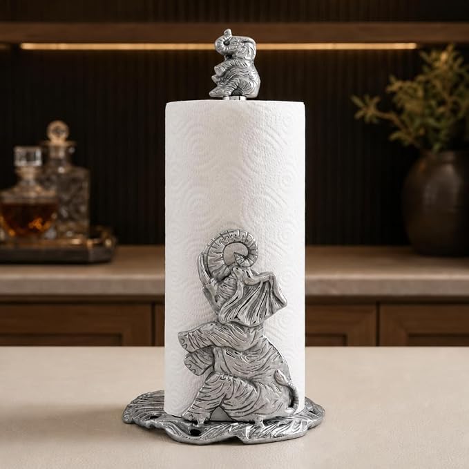 Arthur Court Elephant Paper Towel Holder - Decorative Aluminum Countertop Dispenser - 14.5 Inch Tall Kitchen Accessory - Image 2