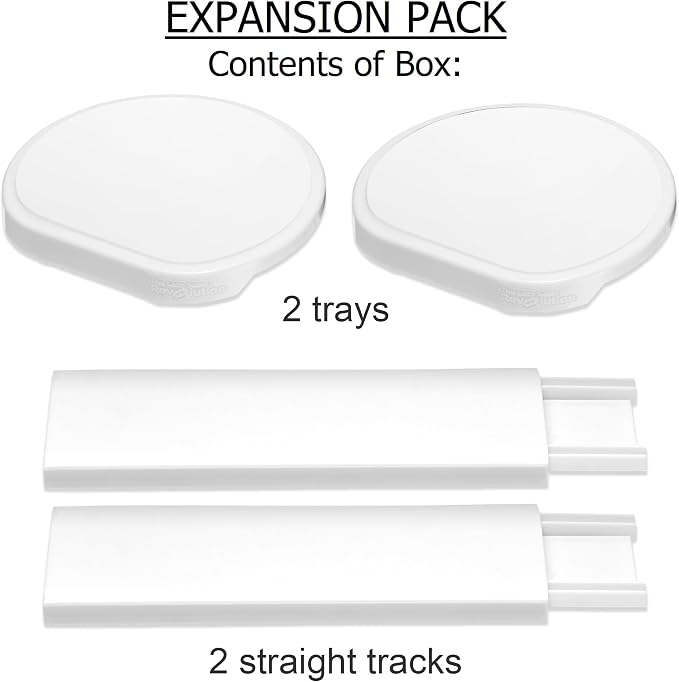 White - Expansion Pack - 2 Straight Tracks and 2 Trays. Does not Work Without the Lazy Susan Revolution Full Set (Sold Separately). - Image 2