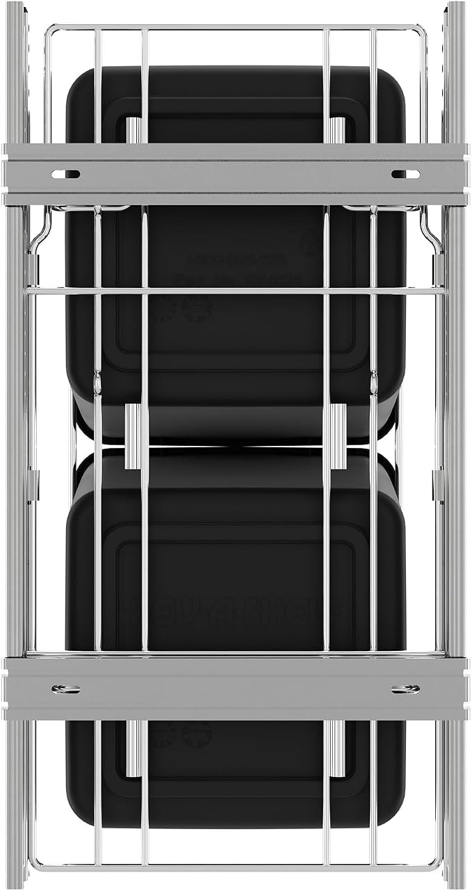 Rev-A-Shelf Double 27 Qt Pullout Trash Can for Base Kitchen Cabinets, Garbage Waste Bin System with Full Extension Slides, Min Opening Width of 11.5", Black, RV-15KD-18C S - Image 7