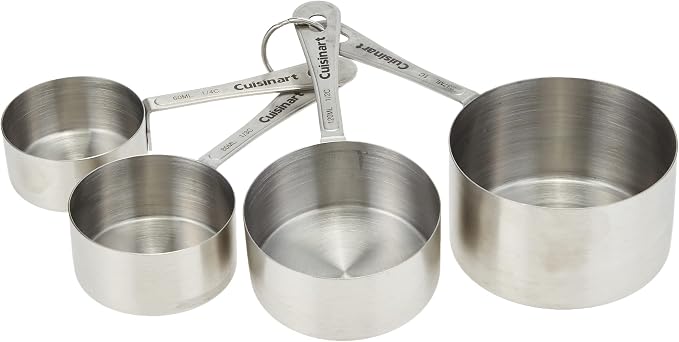 Cuisinart Mixing Bowl Set, Stainless Steel, 3-Piece CTG-00-SMP Stainless Steel Measuring Spoons, Set of 4,Silver CTG-00-SMC Stainless Steel Measuring Cups, Set of 4,Silver - Image 6