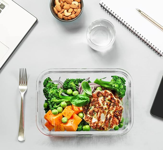 M MCIRCO 30 Pieces Extra-Large Glass Food Storage Containers with Snap Locking Lids,Glass Meal Prep Containers Set - Airtight Lunch Containers, Microwave, Oven, Freezer and Dishwasher - Image 5