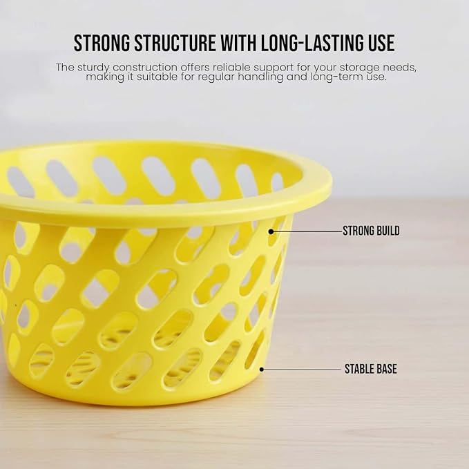Go Hooked Plastic Storage Net Basket with Zip Closure – Multipurpose Mesh Organizer for Fruits, Vegetables, Essentials – Durable, Lightweight & Breathable Design for Home & Pantry Use (Yellow) - Image 6