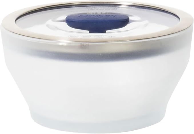 Anyday 4-Cup Microwave Cookware Glass Container with Lid (Blueberry) | Plastic-Free Deep Food Storage, Stackable Airtight Steamer, Vented Lid, Microwave-Safe Reheating, Steaming Vegetables & Rice by Anyday