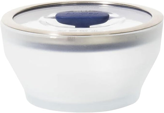 Anyday 4-Cup Microwave Cookware Glass Container with Lid (Blueberry) | Plastic-Free Deep Food Storage, Stackable Airtight Steamer, Vented Lid, Microwave-Safe Reheating, Steaming Vegetables & Rice by Anyday