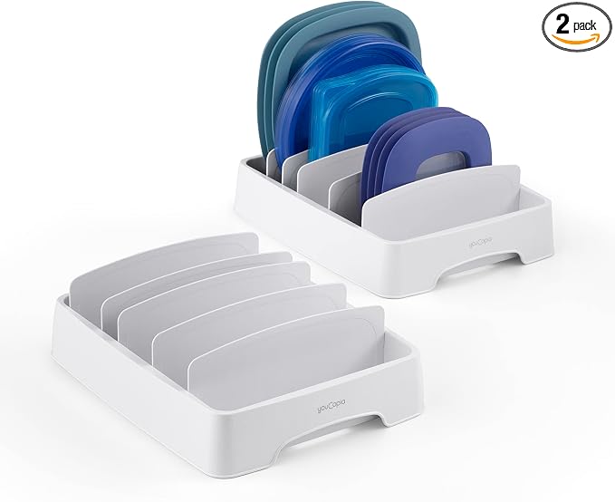 YouCopia StoraLid Adjustable Food Container Lid Organizer for Kitchen Cabinet Storage, Small, 2-Pack by YouCopia