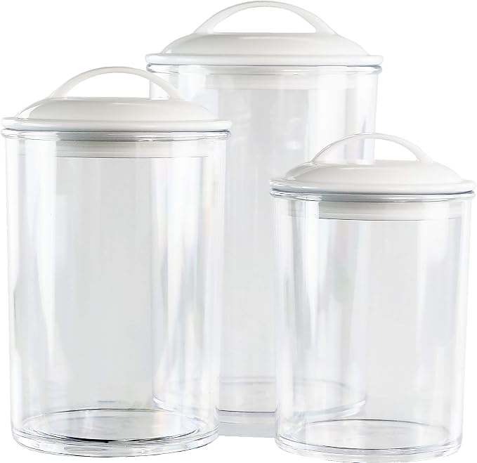 Reston Lloyd Food Storage Containers, BPA Free Airtight Canisters for Cereal, Pasta, Sugar, Coffee, Flour, Cookies, Loose Tea, for Kitchen Organization, Set of 3, White - Image 4