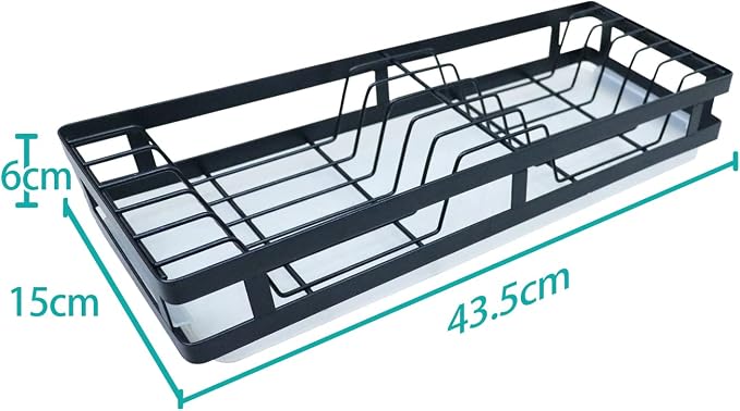 Wall Mounted Stainless Steel Dish Drying Rack Fruit Vegetable Storage Basket with Drainboard and Hanging Chopsticks Cage Kitchen Shelf Utensils Organizer (1 Tier) - Image 7
