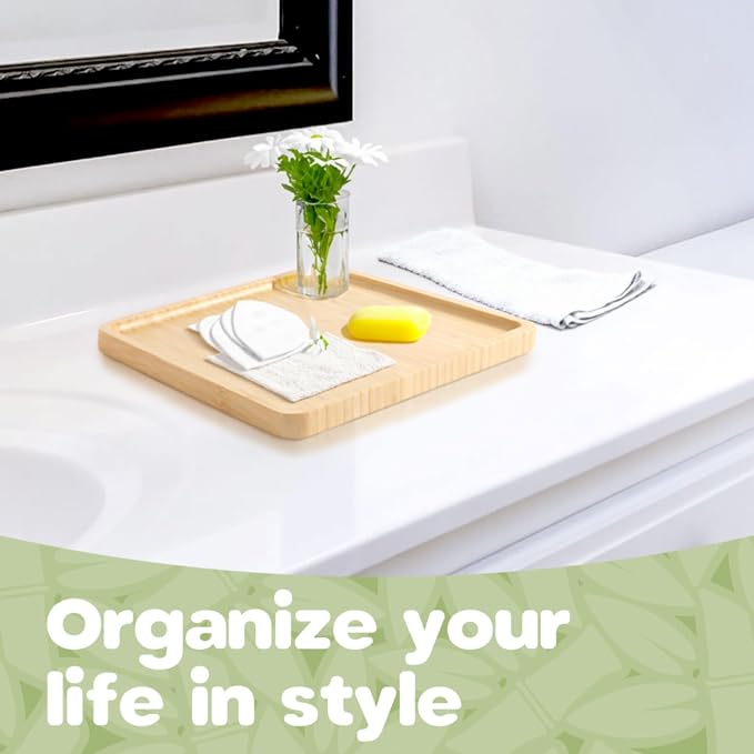 Bamboo Serving Tray - 9" x 9" x 0.75" - Vertical Grain Carbonized Brown - 3 Trays - Image 5