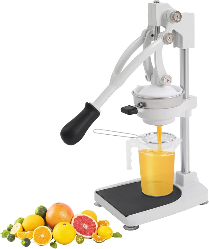 Manual Juicer, Stainless Steel Orange Juicer Squeezer, Hand Press Juicer Machine for Citrus Orange Lemon Fruit, Countertop Juicer Press with Cup Brusher, Easy to Clean by Milzeone