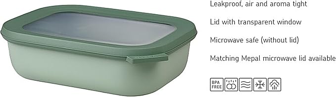 Mepal – Multi Bowl Cirqula 3-Piece Set – Food Storage Container with Lid - Suitable as Airtight Storage Box for Fridge & Freezer, Microwave Container & Servable Dish - 500, 1000, 2000ml - Nordic black - Image 4