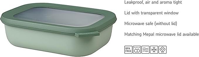 Mepal – Multi Bowl Cirqula 3-Piece Set – Food Storage Container with Lid - Suitable as Airtight Storage Box for Fridge & Freezer, Microwave Container & Servable Dish - 500, 1000, 2000ml - Nordic black - Image 4