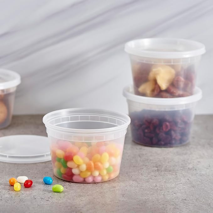 [240 Set - 16 oz.] Plastic Deli Food Storage Containers With Lids, Disposable togo containers for soup, Meal Prep, Slime | BPA Free | Stackable | Leakproof | Microwave | Dishwasher | Freezer Safe - Image 7