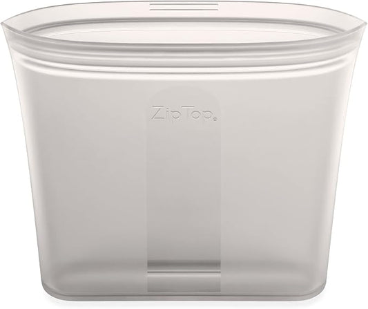 Zip Top Reusable Food Storage Bags | Sandwich Bag [Gray] | Silicone Meal Prep Container | Microwave, Dishwasher and Freezer Safe | Made in the USA by ZipTop