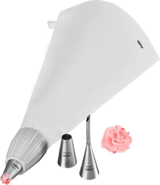 GEFU Deco Piping Bag Set of 5 , Silver by GEFU