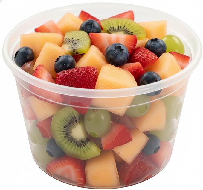 64 oz (1/2 Gallon) Heavy Duty Round Plastic Deli Soup Containers with Lids, For Meal Prep Containers | BPA Free | Stackable | Leakproof | Microwave/Dishwasher/Freezer Safe (Pack of 120 Sets) - Image 6
