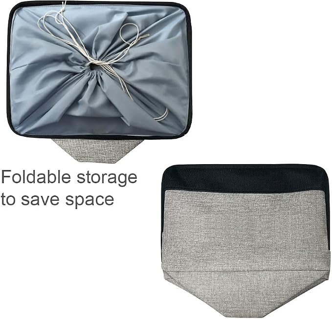 Organization and Storage Basket for Shelves - 20x16x14 inch Jumbo 3 Pack Collapsible Storage Bins for Organizing, Fabric Storage Cubes for Organizer Gift Toy Closet (Black & Grey) - Image 7