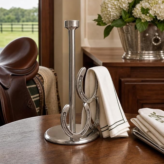 Arthur Court Horseshoe Paper Towel Holder - Decorative Aluminum Equestrian Kitchen Accessory - 12.5 Inch Tall - Image 7