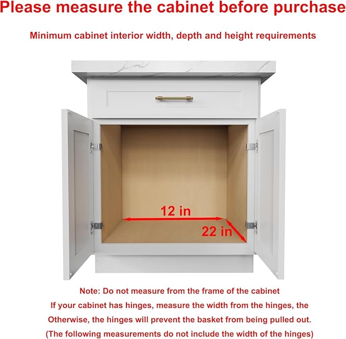 Sikarou Pull Out Cabinet Organizer 11"W x 21"D Wood and Wire Storage Shelf - Image 3