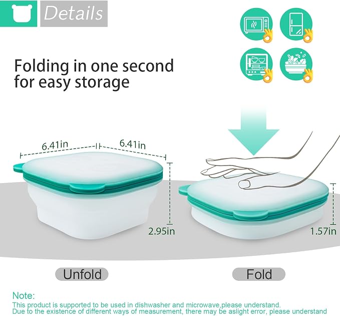 Fold Magnetic Attraction Food Preservation Box, Refrigerator Food Preservation Container, food storage containers with lids，Leak-Proof, Extends The Preservation Time Of Fruits, Vegetables, Meats, Etc. - Image 2