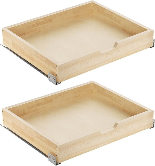 ROOMTEC Pull Out Drawers for Cabinets, 25½” W x 21” D Soft Close Slide Out Drawers for Kitchen Cabinets, Cabinet Pull Out Shelves Requires At Least 26.5” Cabinet Opening, 2PCS by ROOMTEC