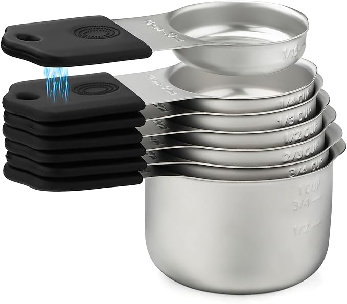Magnetic Measuring Cups Set 7 Stainless Steel Stackable Measuring Cups | for Measuring Dry and Liquid Ingredients by YAMOLIN
