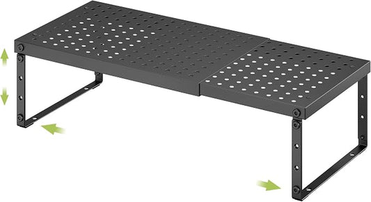 RUILALIFE Expandable Cabinet Organizer Shelf With Adjustable Height, Stackable Kitchen Countertop Organizer Rack, Adjustable Shelf Riser For Kitchen Counter, Pantry, Cupboard, Desk, Tabletop by RUILALIFE