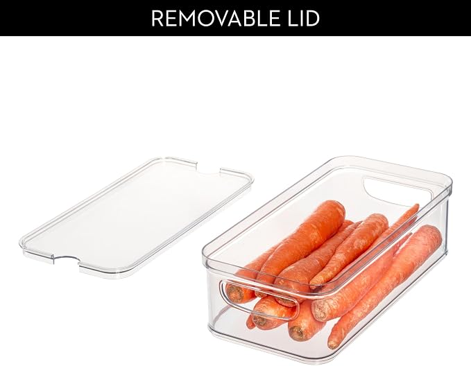iDesign Stackable Fridge Organizer Bins with Lids for Fresh Produce - Set of 6 - Clear - Image 5
