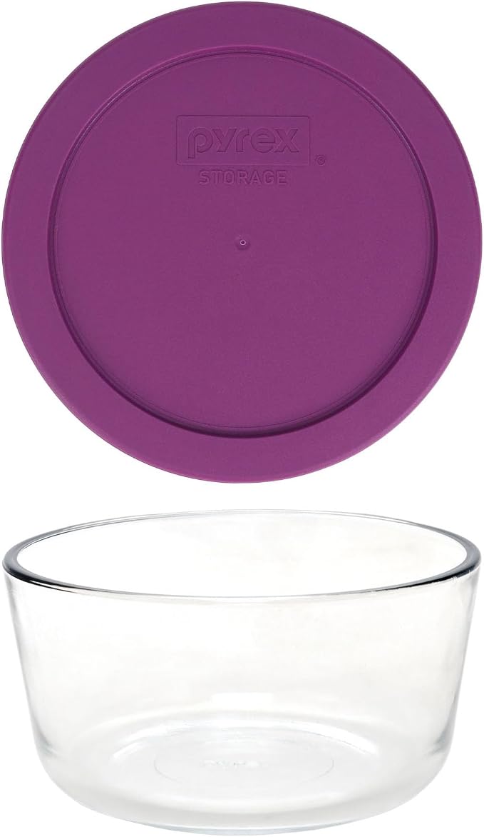 Pyrex 7201 (4-Cup) Glass Bowls with Thistle Lids (4 Pack) - Made in USA | 7201-PC | BPA-Free Plastic | Top-Rack Dishwasher Safe | Refrigerator And Freezer Safe | Stackable - Image 4