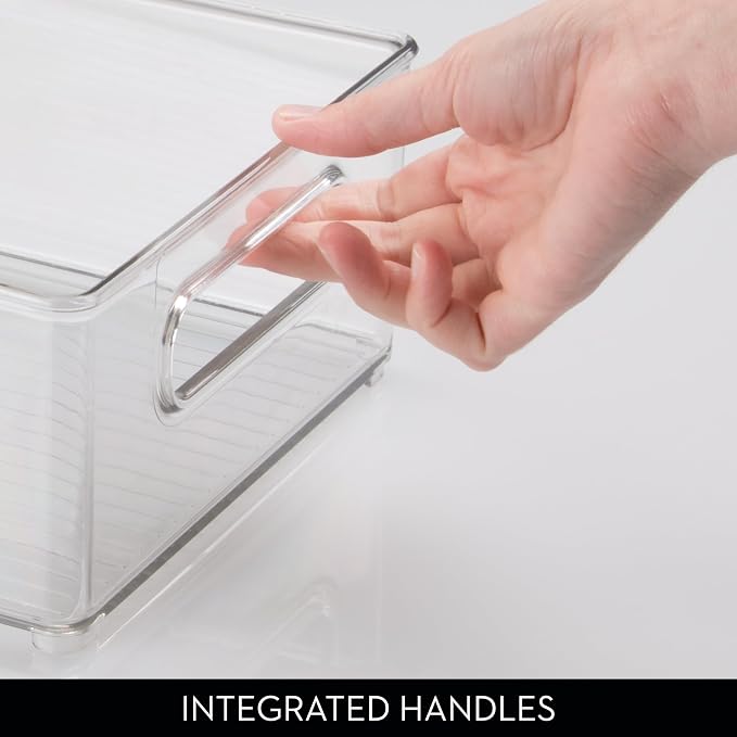iDesign Stackable Fridge Bin, Clear, Set of 3 | Storage for Freezer or Pantry, Made in USA - Image 8