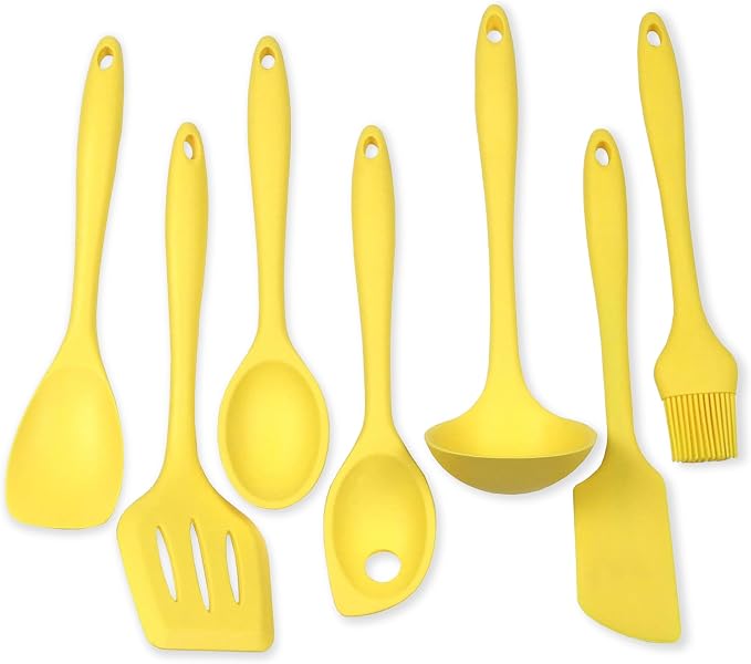 Chef Craft Premium Silicone Kitchen Tool and Utensil Set, 7 Piece, Yellow by ChefCraft