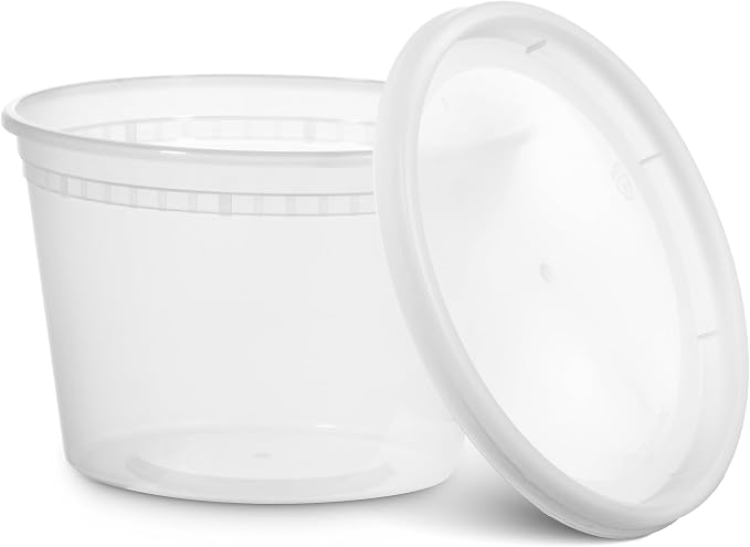 16 oz Deli Containers with Lids – 180 Sets (180 Containers + 180 Lids) – Leakproof, Stackable, Microwave & Freezer Safe – Bulk Food Storage for Restaurant, Deli, Catering, Soup & Meal Prep - Image 5