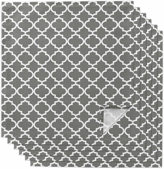 Cloth Napkins Set of 6-20x20 Inches, Gray Morocco Washable Reusable Table Napkins, Vintage Minimalist Boho Ethnic Pattern Soft & Absortbent Dining Napkin for Party Wedding Hotel Restaurant by Unknown