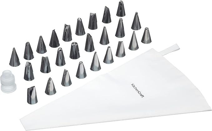 Kitchen Craft Piping Bag and Nozzles Value Cake Decorating Set, 28 Piece, one size, white by KitchenCraft