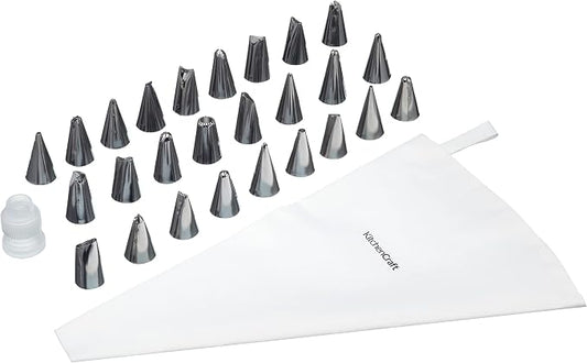 Kitchen Craft Piping Bag and Nozzles Value Cake Decorating Set, 28 Piece, one size, white by KitchenCraft