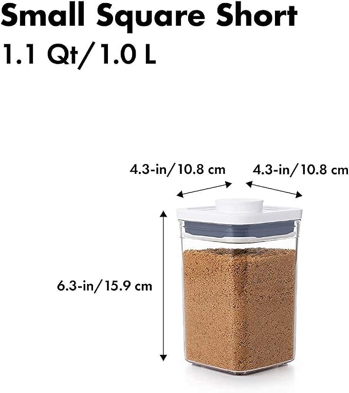 OXO Good Grips POP Container - Airtight Food Storage - 1.1 Qt Square (Set of 4) for Brown Sugar and More - Image 2