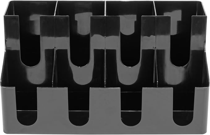 Restaurantware Restpresso Coffee Bar Organizer, 1 Count Durable 8 Compartments, Compact Size, Black Plastic Tabletop Coffee Supplies Organizer For Homes, Office Spaces, Breakrooms, and Lounges - Image 12
