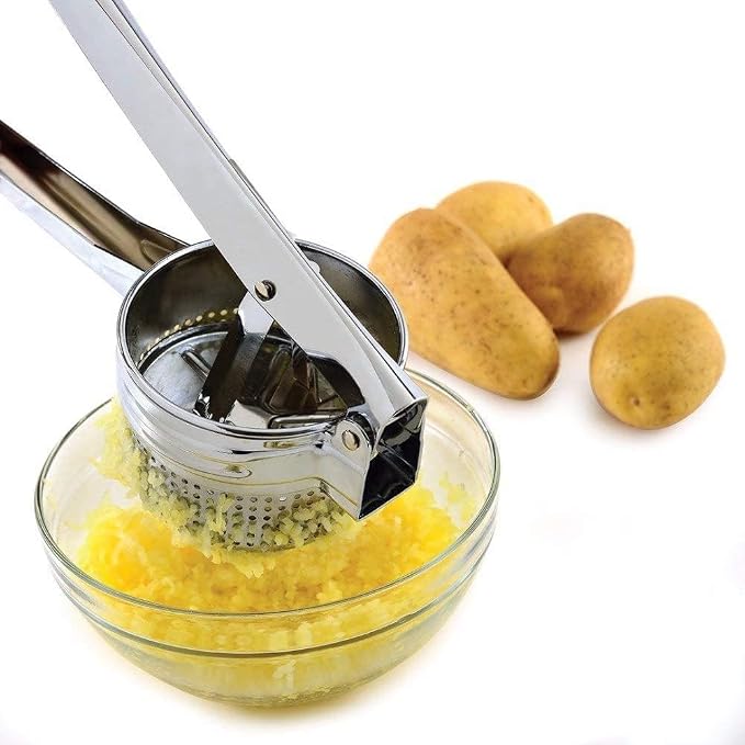 Stainless Steel Potato Masher & Ricer – Heavy-Duty Presser, Crusher & Squeezer – Ideal for Potatoes, Radishes, Vegetables – Ergonomic Handle, Easy to Clean Pack of 1 - Image 6