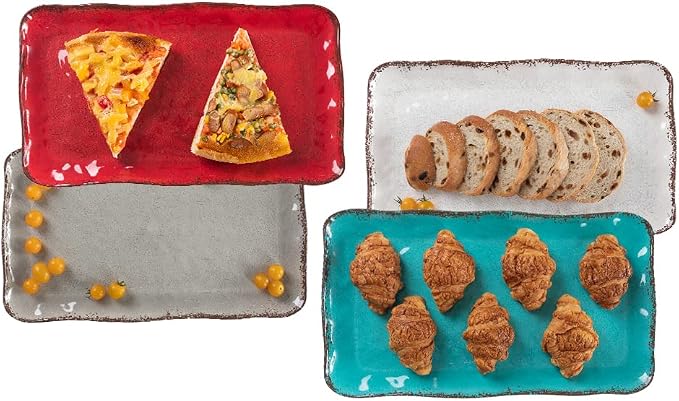 LEHAHA Christmas Melamine Platters for Serving Food, Colored Serving Trays, 17.5 x 10 Rectangular Turkey Serving Tray, Set of 2, Perfect for Outdoor, Christmas Parties, Restaurant, Dishwasher Safe - Image 7