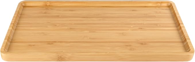 Bamboo Serving Tray - 17" x 9" x 0.75" - Vertical Grain Carbonized Brown - 3 Trays - Image 2