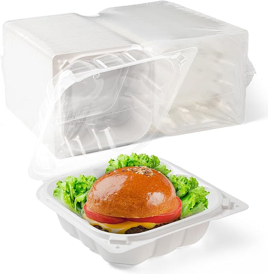 YANGRUI 55-Pack 17 oz Clear Hinged Snack Container, Shrink-Wrapped No Wash | Anti-Fog Crystal Lid, Leakproof BPA-Free PP Box, Microwave Safe for Fruit Cup, Candy, Mini Desserts, Sides & Leftovers by YANGRUI