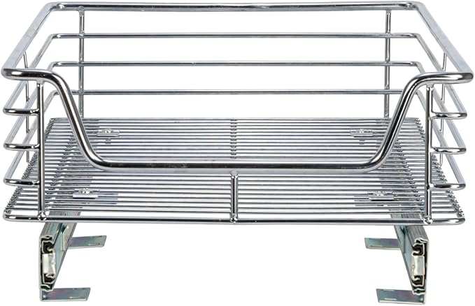 Household Essentials Chrome-Plated Steel Pull-Out Basket Organizer - Image 8