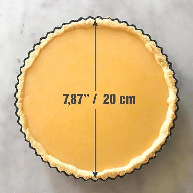 Deep Dish Quiche Lorraine Pie Pan - 7.87 inch Tart Pans with Removable Bottoms - Apple Pie Pan - 7.87 inch Tarte Tatin Pan - Deep Dish Pie Crust - Quiche Baking Dish - Image 5